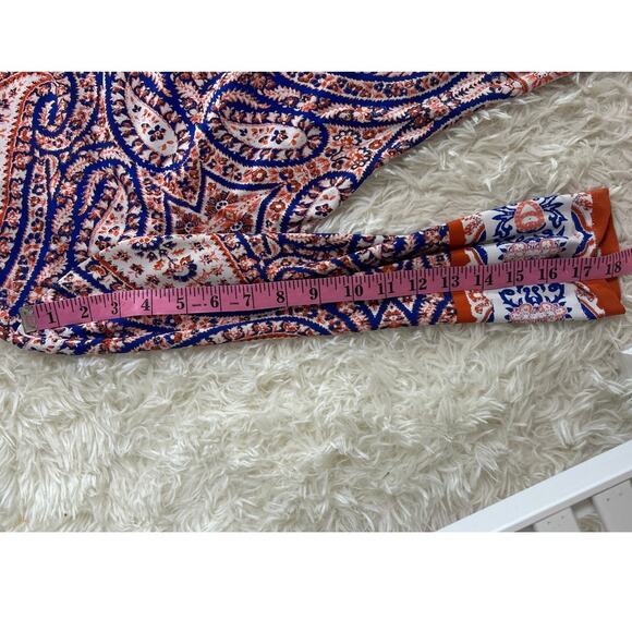 Suite 7 Women's Size 8 Navy & Orange Paisley Print Sheath Dress #0500 - Picture 10 of 10